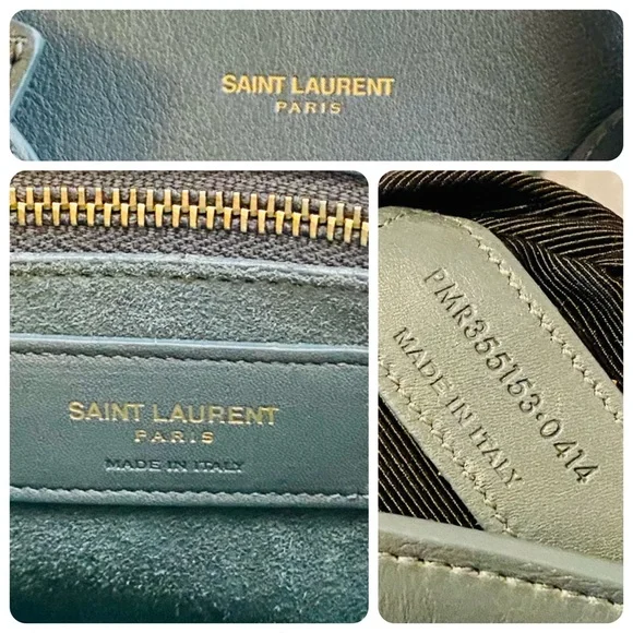 EUC YSL Saint Laurent Sac de Jour Blue/Gray Leather Bag - Picture 16 of 17